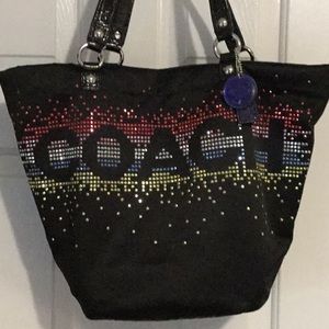 Black COACH sequenced tote bag